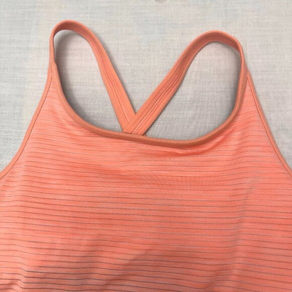 Athleta Girl Orange Strappy Criss Cross Back Athletic Tank Top Size XL/14 - Picture 2 of 5
